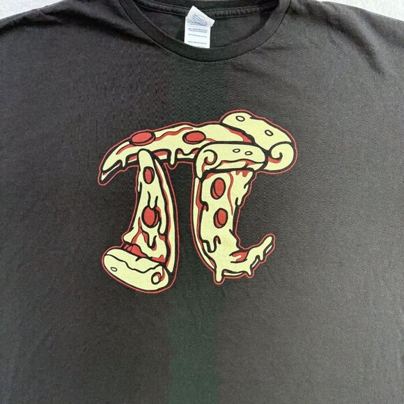 Pizza Pi Graphic T-Shirt Black Cotton Teachercore Math Pi Day Unisex Adult 3XL - Picture 2 of 7